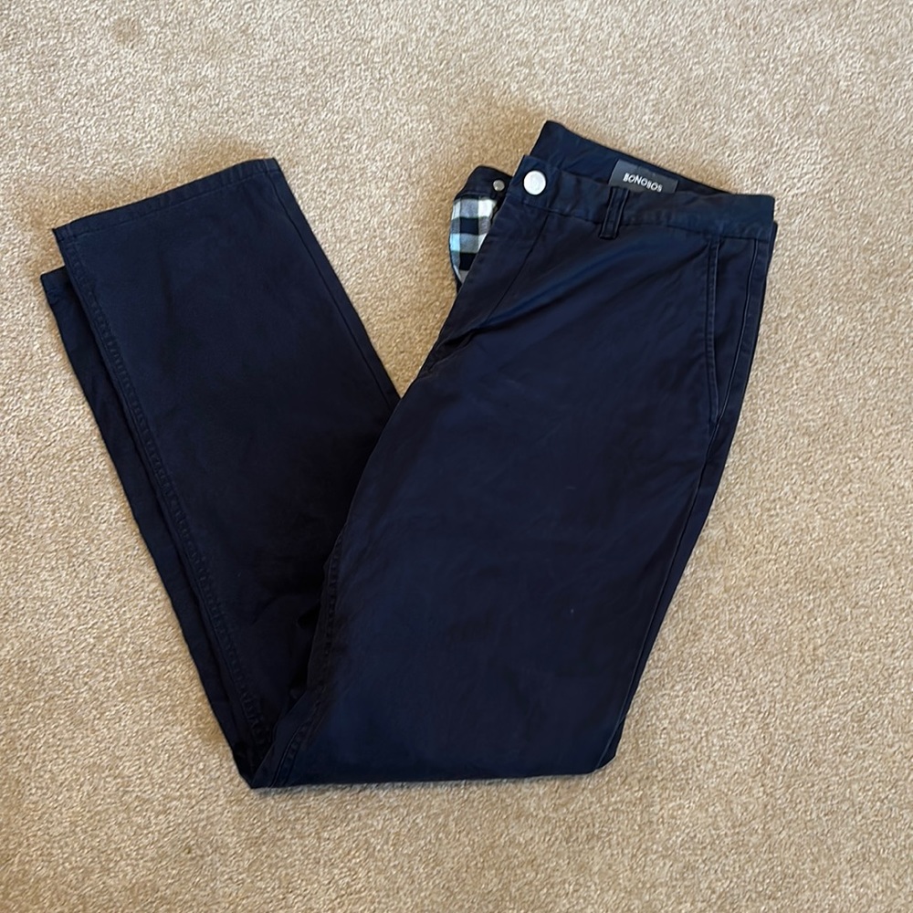 Bonobos Men's Navy Blue Slim Fit Stretch Chino Pants Waist 34